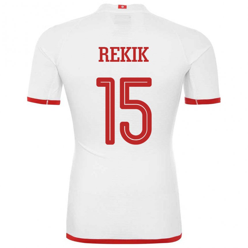 Børn Tunesiens Omar Rekik #15 Hvid Udebane Spillertrøjer 22-24 Trøje T-shirt