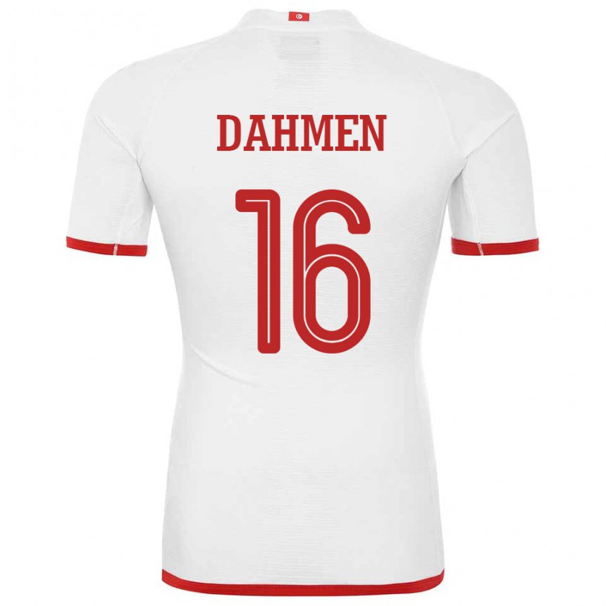Børn Tunesiens Aymen Dahmen #16 Hvid Udebane Spillertrøjer 22-24 Trøje T-shirt