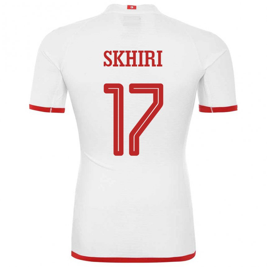 Børn Tunesiens Ellyes Skhiri #17 Hvid Udebane Spillertrøjer 22-24 Trøje T-shirt