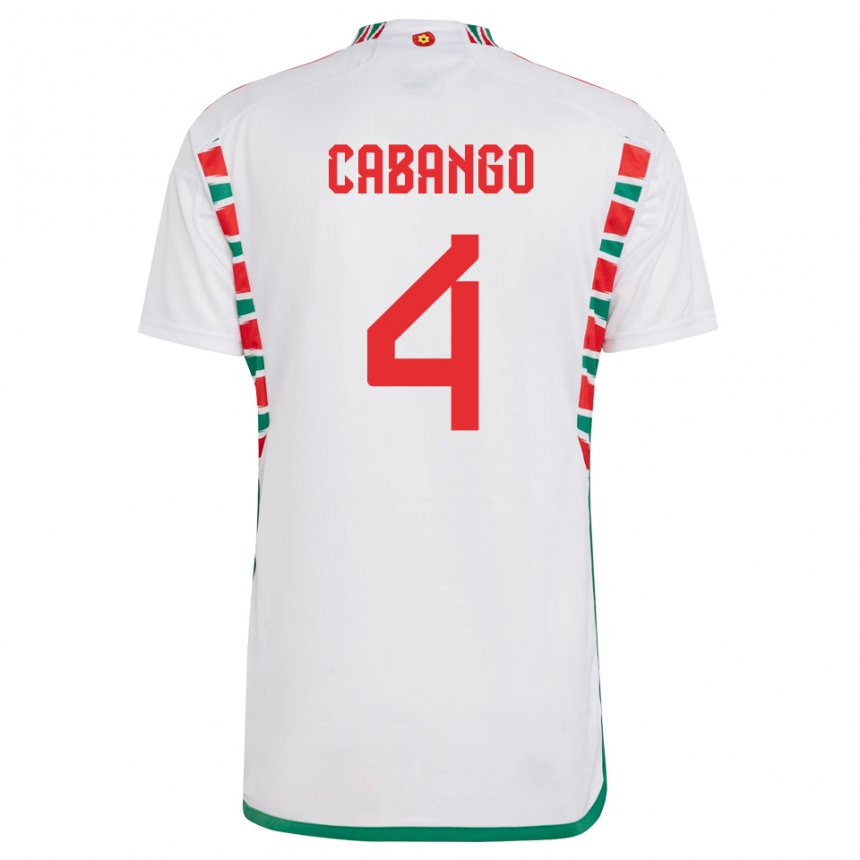 Børn Wales Ben Cabango #4 Hvid Udebane Spillertrøjer 22-24 Trøje T-shirt