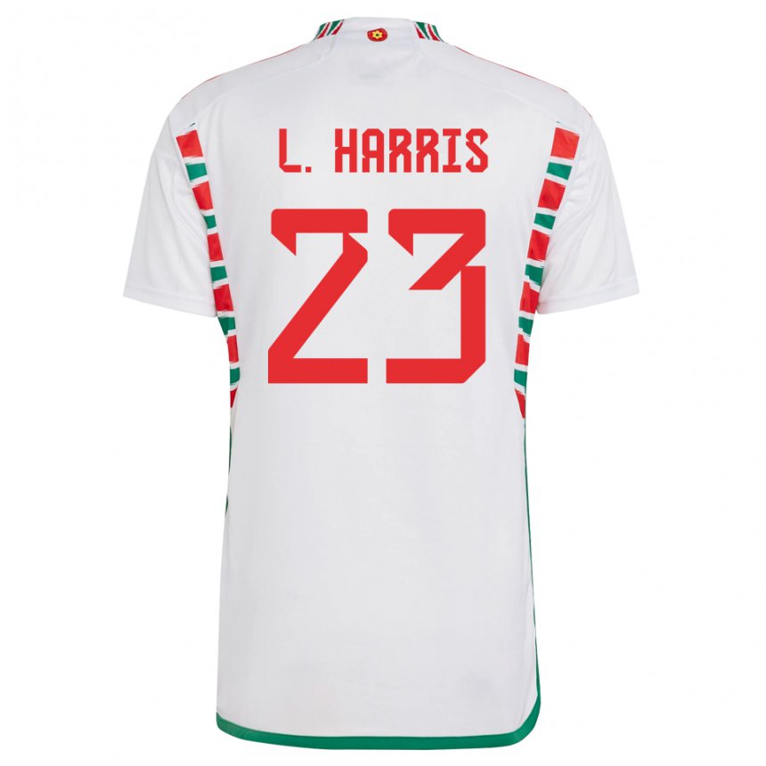 Børn Wales Luke Harris #23 Hvid Udebane Spillertrøjer 22-24 Trøje T-shirt