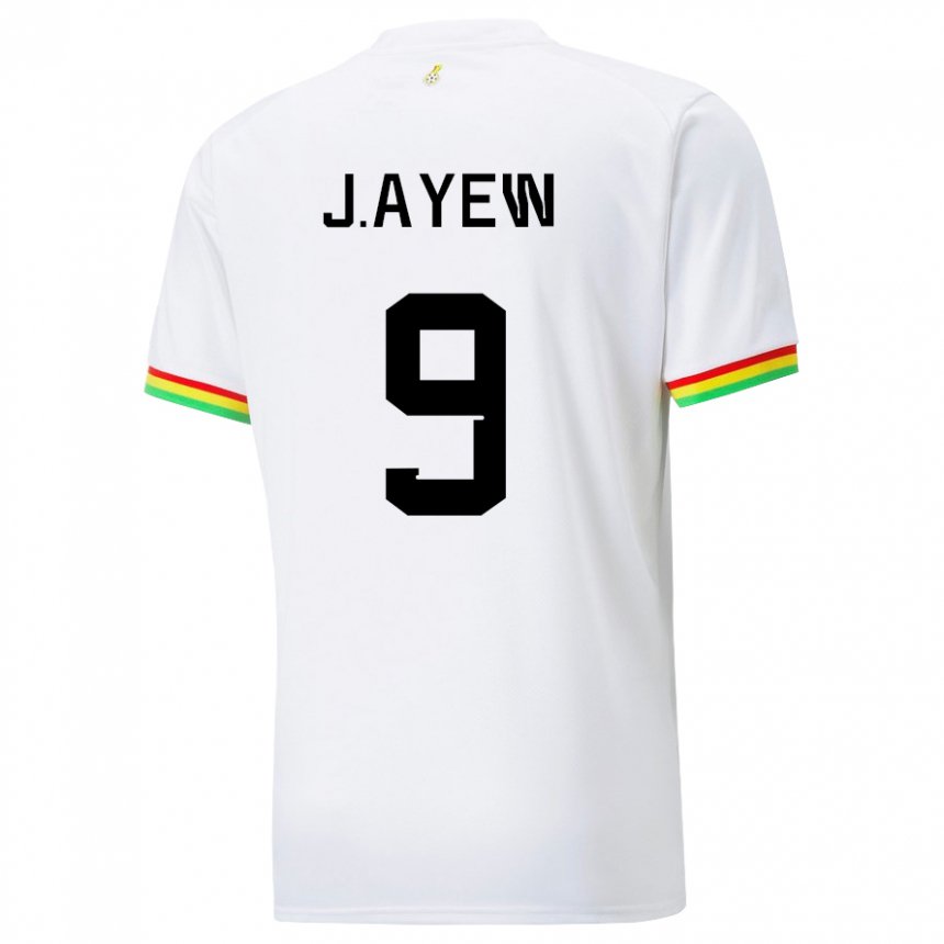Mænd Ghanas Jordan Ayew #9 Hvid Hjemmebane Spillertrøjer 22-24 Trøje T-shirt