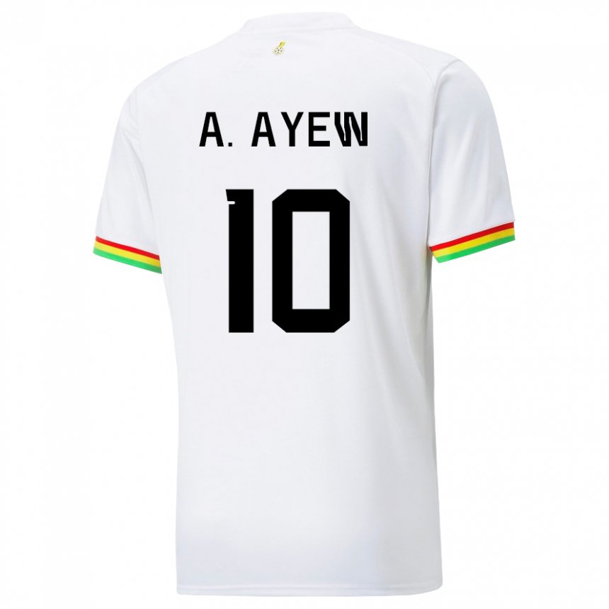 Mænd Ghanas Andre Ayew #10 Hvid Hjemmebane Spillertrøjer 22-24 Trøje T-shirt