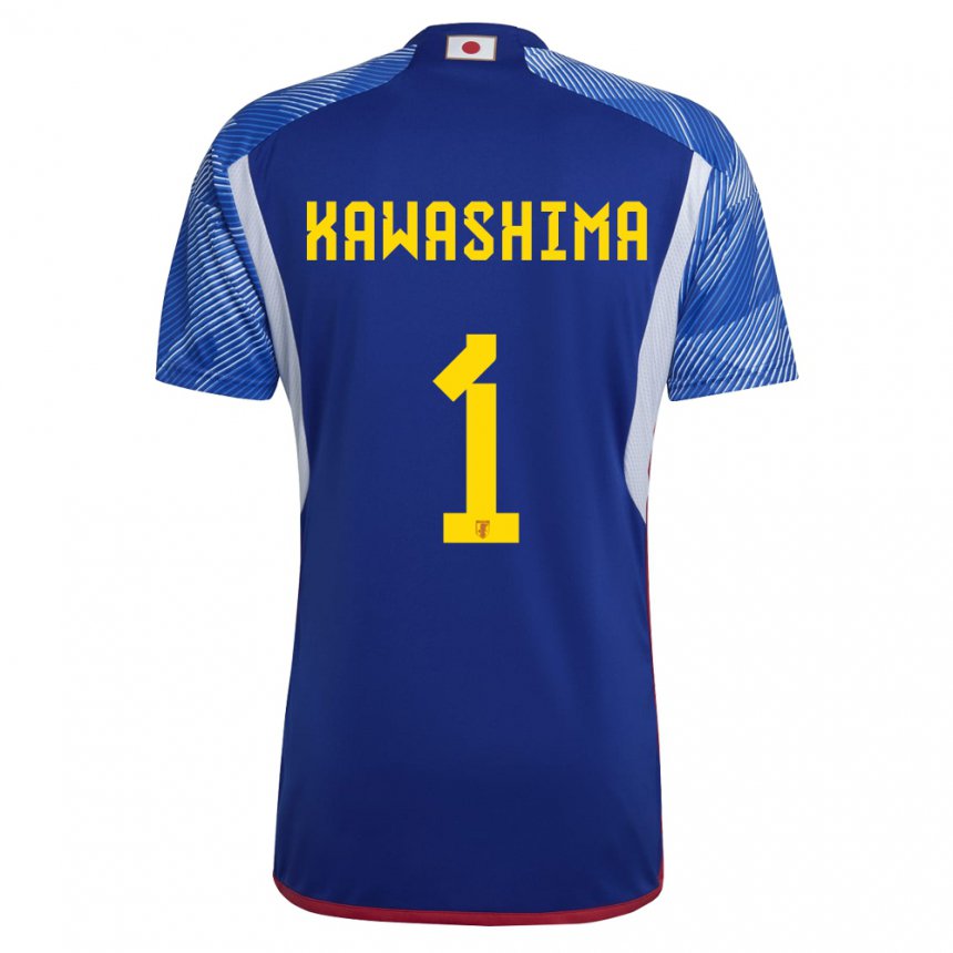 Mænd Japans Eiji Kawashima #1 Kongeblå Hjemmebane Spillertrøjer 22-24 Trøje T-shirt