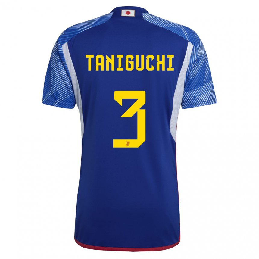 Mænd Japans Shogo Taniguchi #3 Kongeblå Hjemmebane Spillertrøjer 22-24 Trøje T-shirt