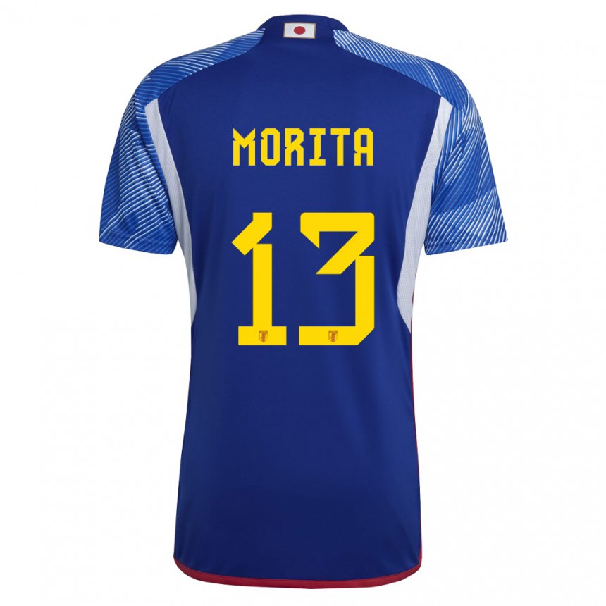 Mænd Japans Hidemasa Morita #13 Kongeblå Hjemmebane Spillertrøjer 22-24 Trøje T-shirt