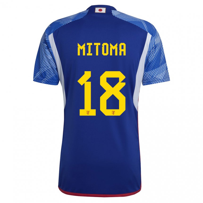 Mænd Japans Kaoru Mitoma #18 Kongeblå Hjemmebane Spillertrøjer 22-24 Trøje T-shirt