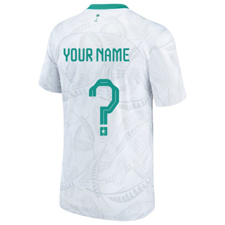 Mænd Saudi-arabiens Dit Navn #0 Hvid Hjemmebane Spillertrøjer 22-24 Trøje T-shirt