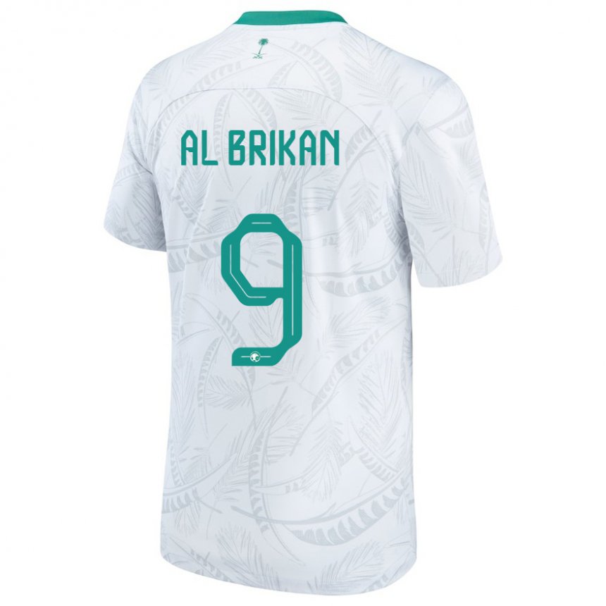 Mænd Saudi-arabiens Feras Al Brikan #9 Hvid Hjemmebane Spillertrøjer 22-24 Trøje T-shirt