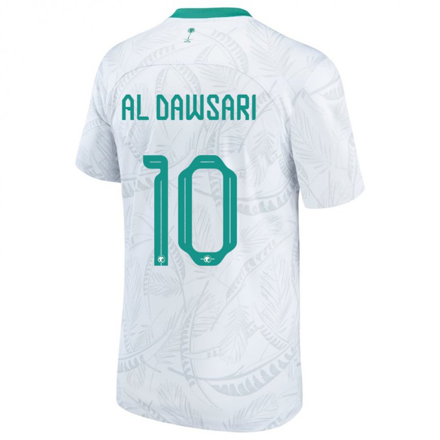 Mænd Saudi-arabiens Salem Al Dawsari #10 Hvid Hjemmebane Spillertrøjer 22-24 Trøje T-shirt
