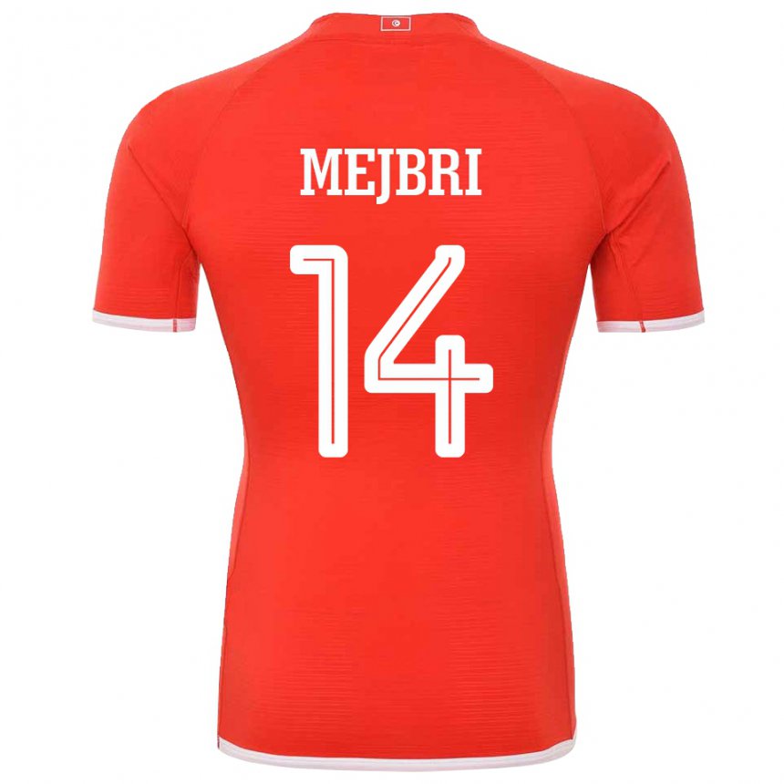 Mænd Tunesiens Hannibal Mejbri #14 Rød Hjemmebane Spillertrøjer 22-24 Trøje T-shirt