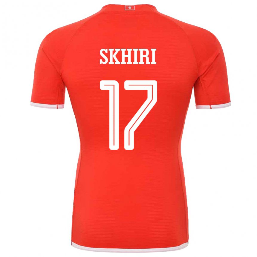 Mænd Tunesiens Ellyes Skhiri #17 Rød Hjemmebane Spillertrøjer 22-24 Trøje T-shirt