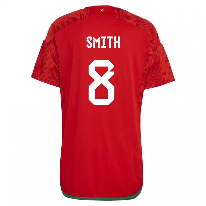 Mænd Wales Matt Smith #8 Rød Hjemmebane Spillertrøjer 22-24 Trøje T-shirt