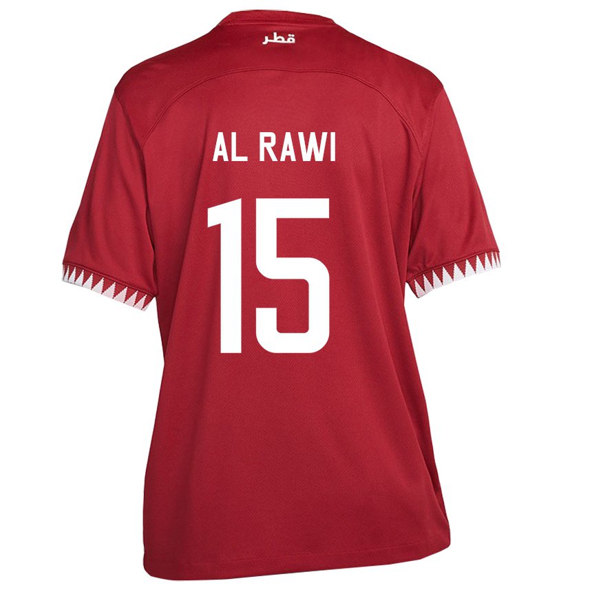 Mænd Qatars Bassam Al Rawi #15 Rødbrun Hjemmebane Spillertrøjer 22-24 Trøje T-shirt