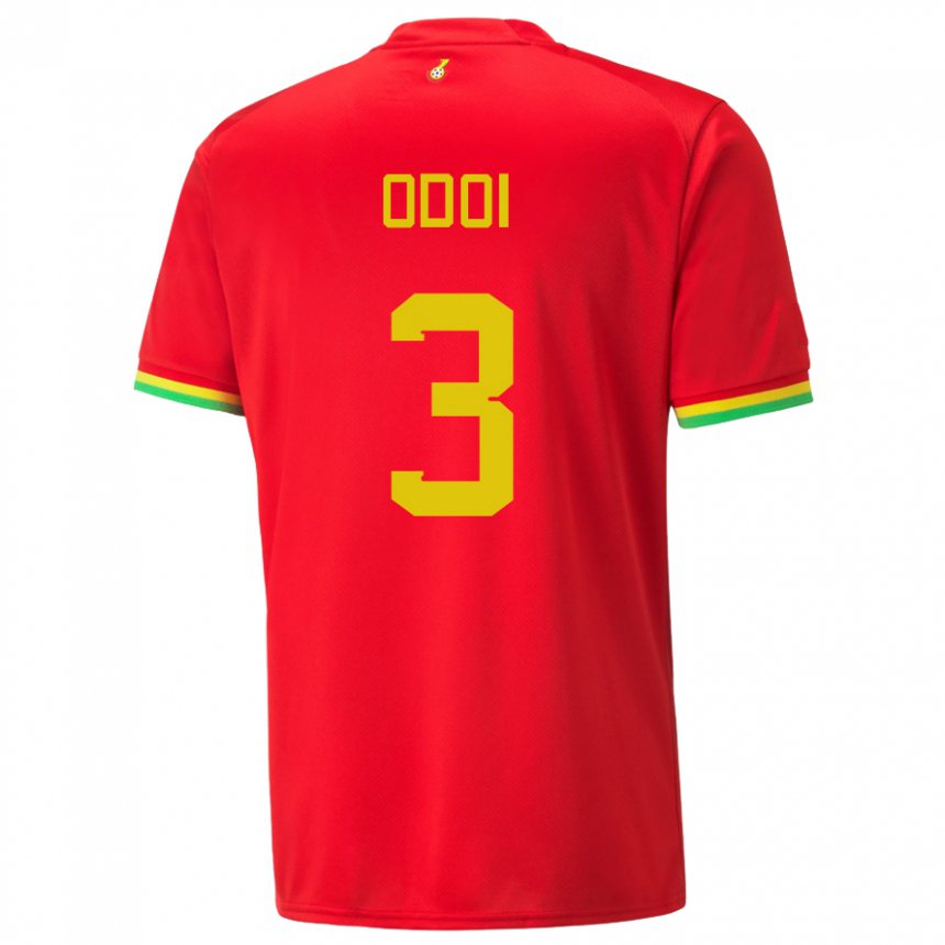 Mænd Ghanas Denis Odoi #3 Rød Udebane Spillertrøjer 22-24 Trøje T-shirt