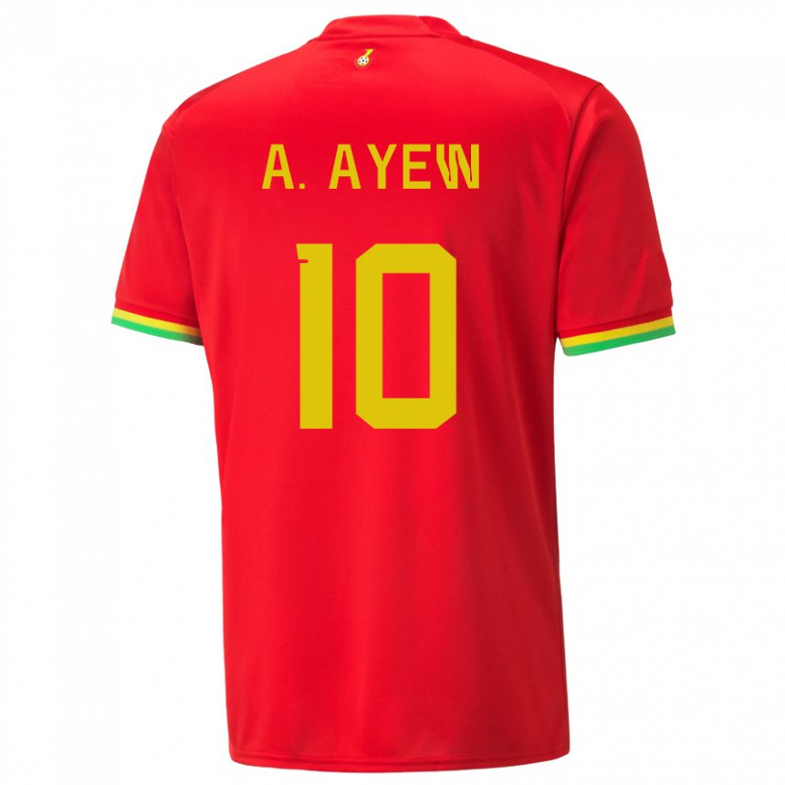 Mænd Ghanas Andre Ayew #10 Rød Udebane Spillertrøjer 22-24 Trøje T-shirt