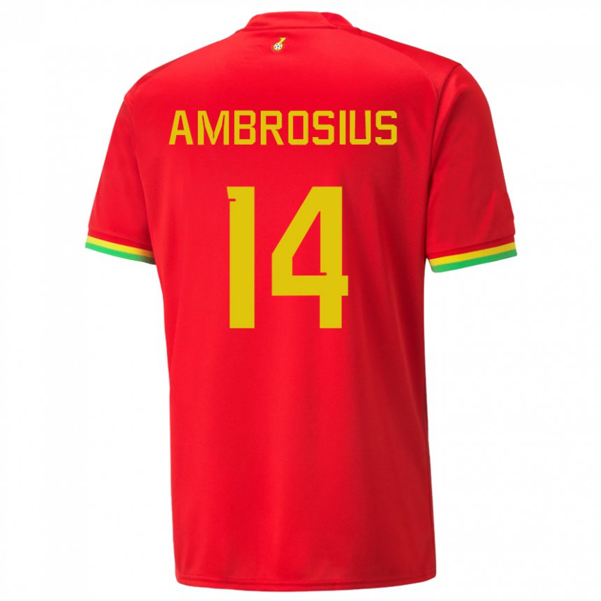 Mænd Ghanas Stephan Ambrosius #14 Rød Udebane Spillertrøjer 22-24 Trøje T-shirt