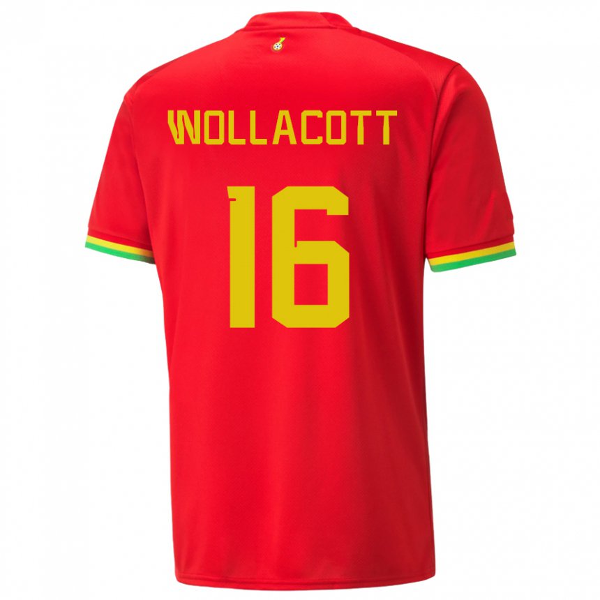 Mænd Ghanas Joe Wollacott #16 Rød Udebane Spillertrøjer 22-24 Trøje T-shirt