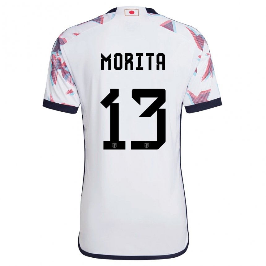 Mænd Japans Hidemasa Morita #13 Hvid Udebane Spillertrøjer 22-24 Trøje T-shirt