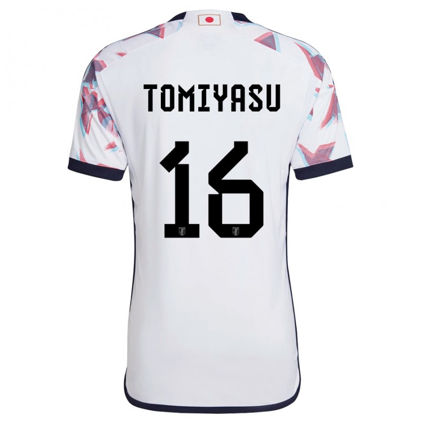 Mænd Japans Takehiro Tomiyasu #16 Hvid Udebane Spillertrøjer 22-24 Trøje T-shirt