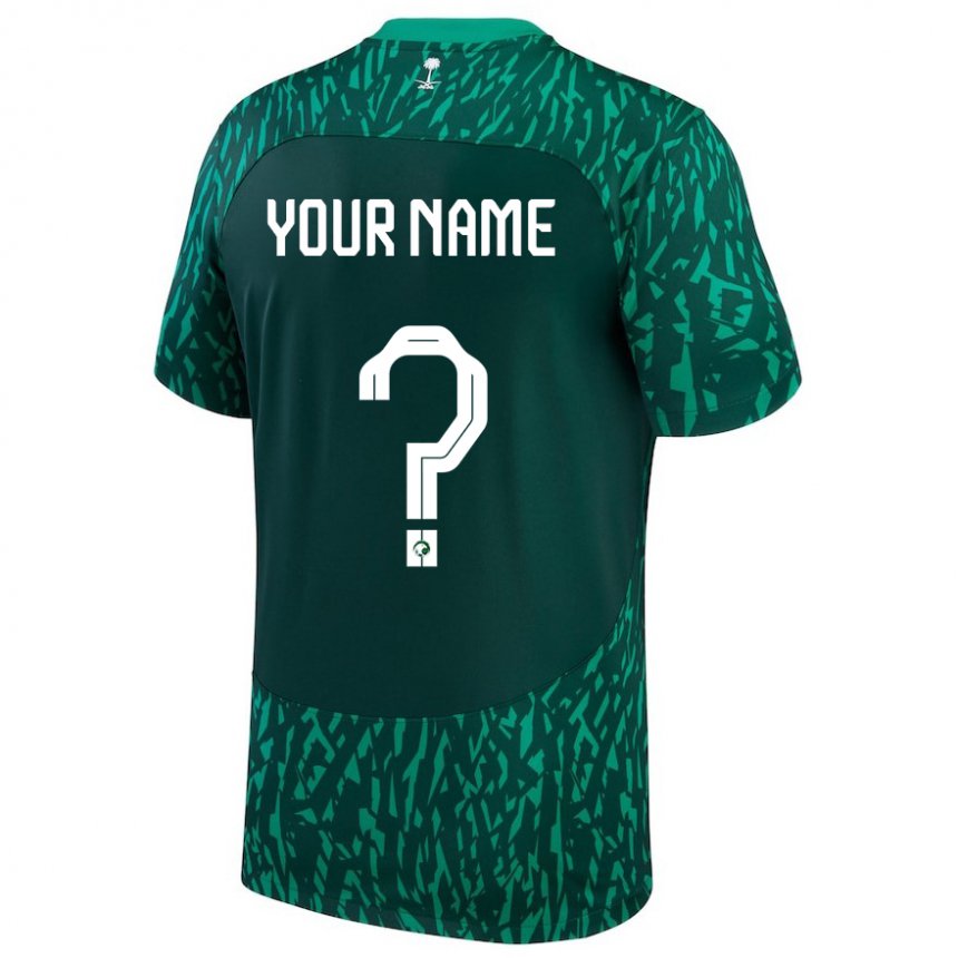 Mænd Saudi-arabiens Dit Navn #0 Mørkegrøn Udebane Spillertrøjer 22-24 Trøje T-shirt