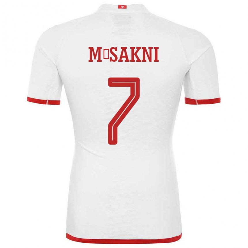 Mænd Tunesiens Youssef M Sakni #7 Hvid Udebane Spillertrøjer 22-24 Trøje T-shirt