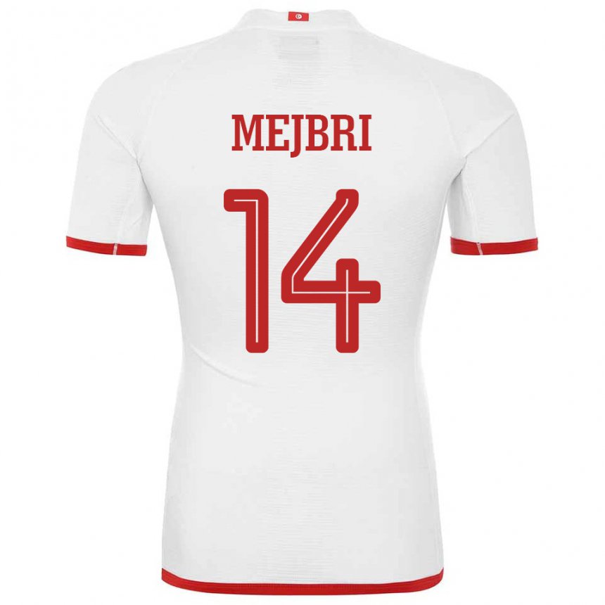 Mænd Tunesiens Hannibal Mejbri #14 Hvid Udebane Spillertrøjer 22-24 Trøje T-shirt