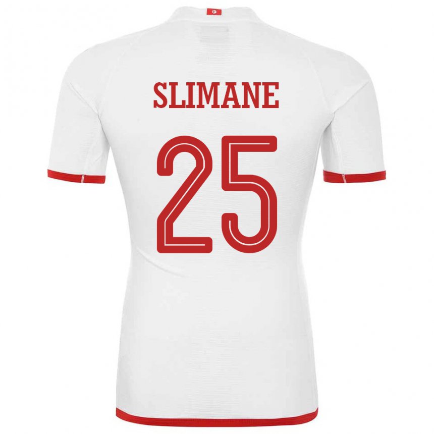 Mænd Tunesiens Anis Ben Slimane #25 Hvid Udebane Spillertrøjer 22-24 Trøje T-shirt