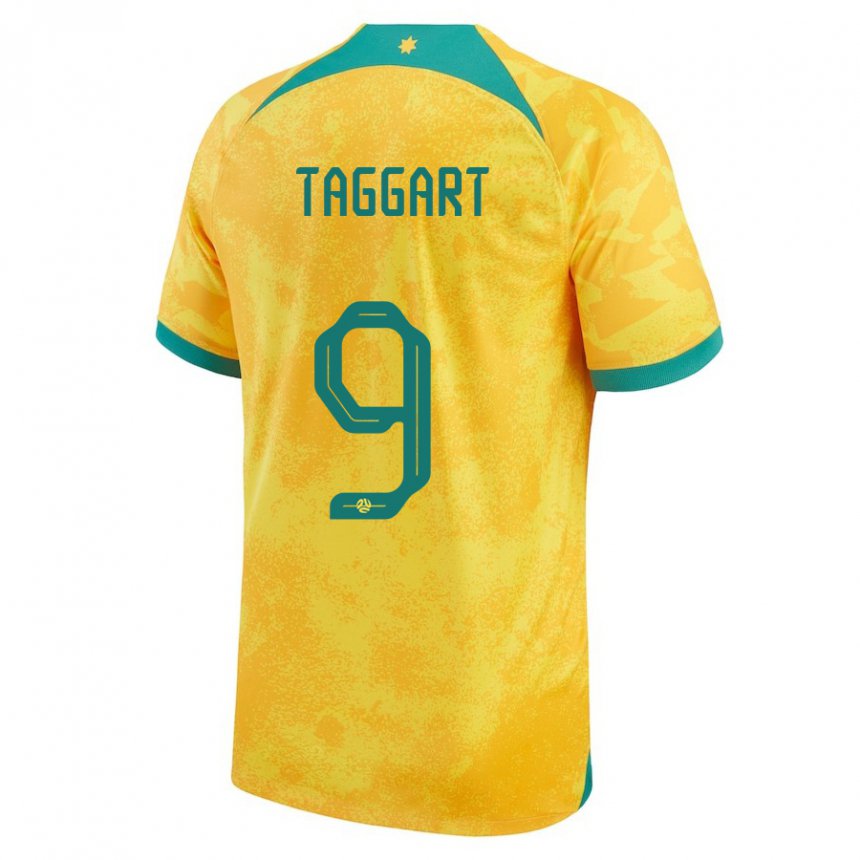 Kvinder Australiens Adam Taggart #9 Gylden Hjemmebane Spillertrøjer 22-24 Trøje T-shirt