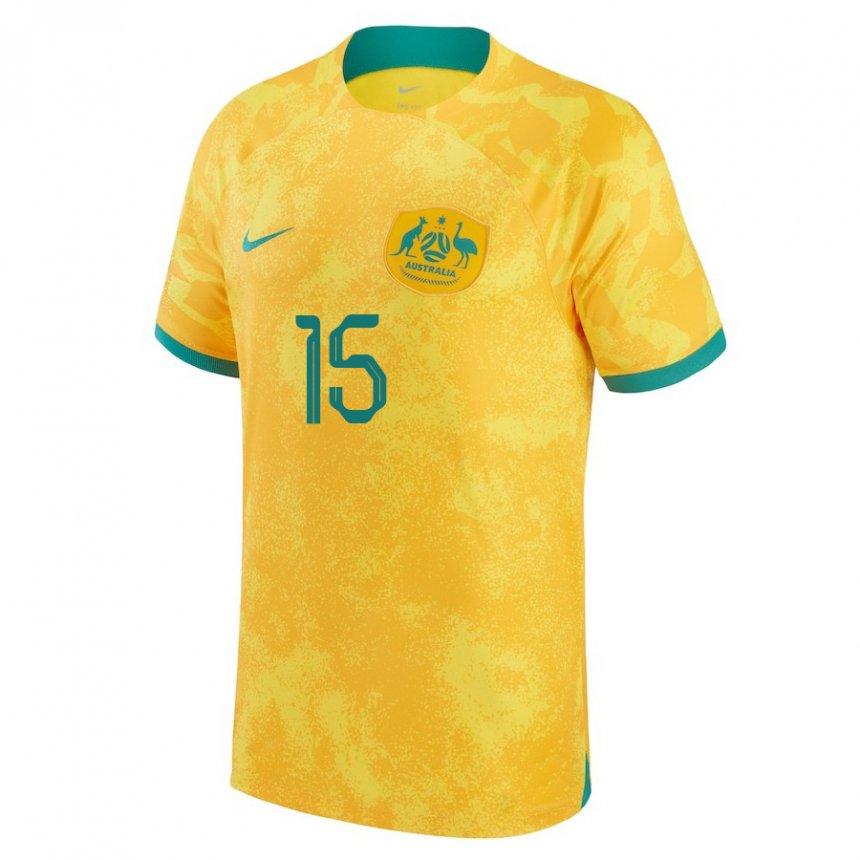 Kvinder Australiens Mitchell Duke #15 Gylden Hjemmebane Spillertrøjer 22-24 Trøje T-shirt