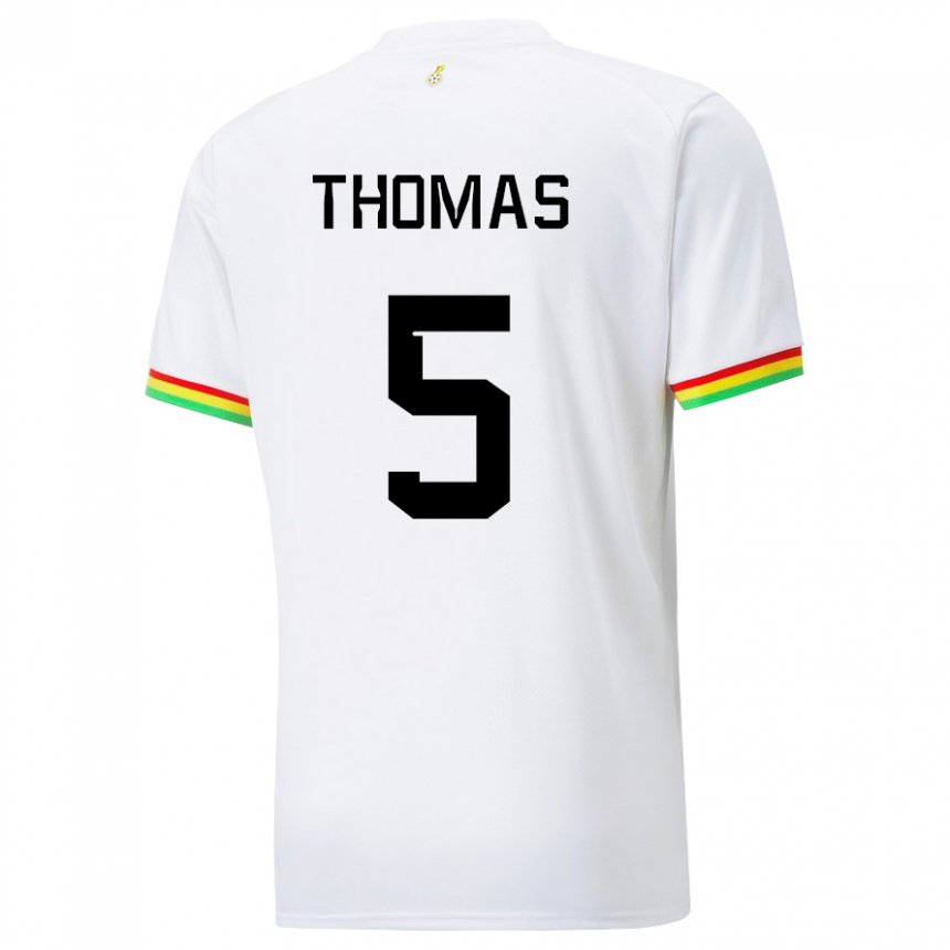 Kvinder Ghanas Thomas Partey #5 Hvid Hjemmebane Spillertrøjer 22-24 Trøje T-shirt