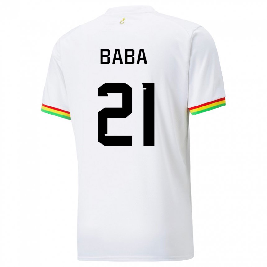 Kvinder Ghanas Iddrisu Baba #21 Hvid Hjemmebane Spillertrøjer 22-24 Trøje T-shirt