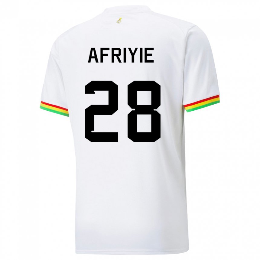 Kvinder Ghanas Daniel Afriyie #28 Hvid Hjemmebane Spillertrøjer 22-24 Trøje T-shirt