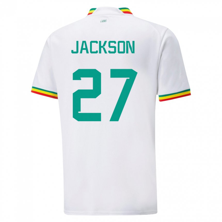 Kvinder Senegals Nicolas Jackson #27 Hvid Hjemmebane Spillertrøjer 22-24 Trøje T-shirt
