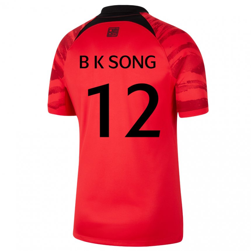 Kvinder Sydkoreas Bum-keun Song #12 Rød Sort Hjemmebane Spillertrøjer 22-24 Trøje T-shirt