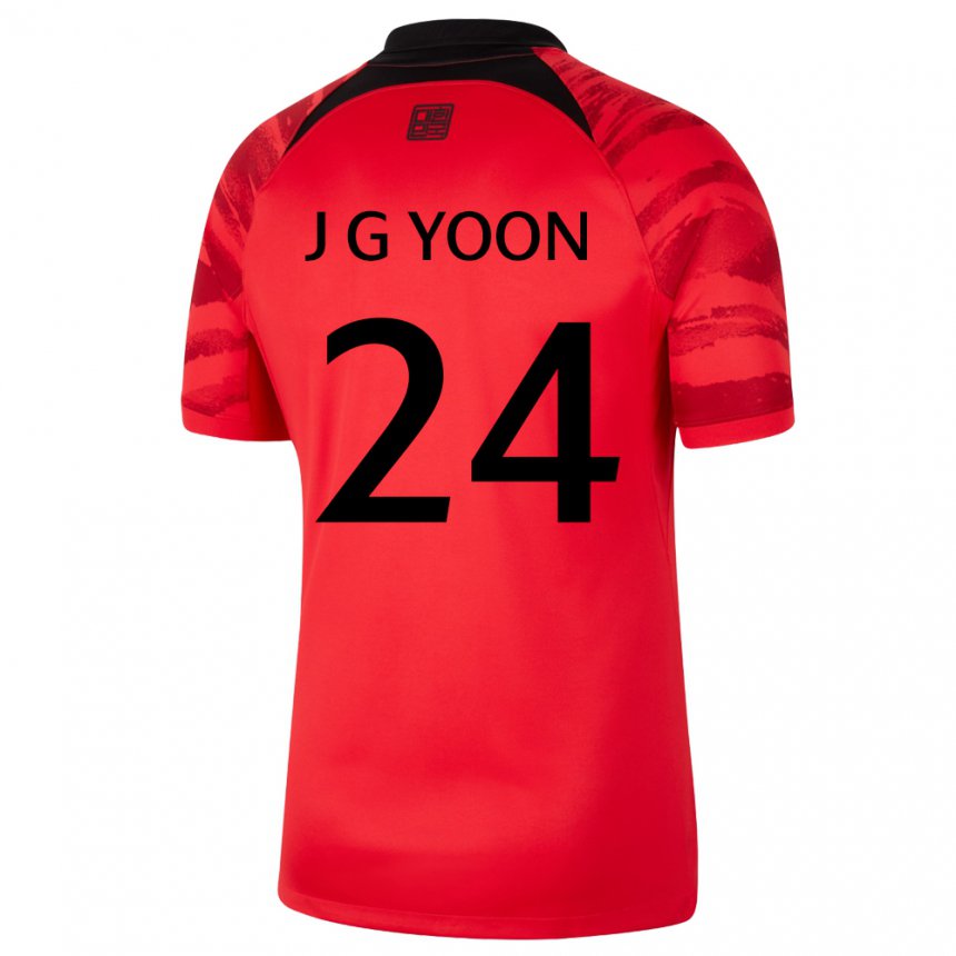 Kvinder Sydkoreas Jong-gyu Yoon #24 Rød Sort Hjemmebane Spillertrøjer 22-24 Trøje T-shirt