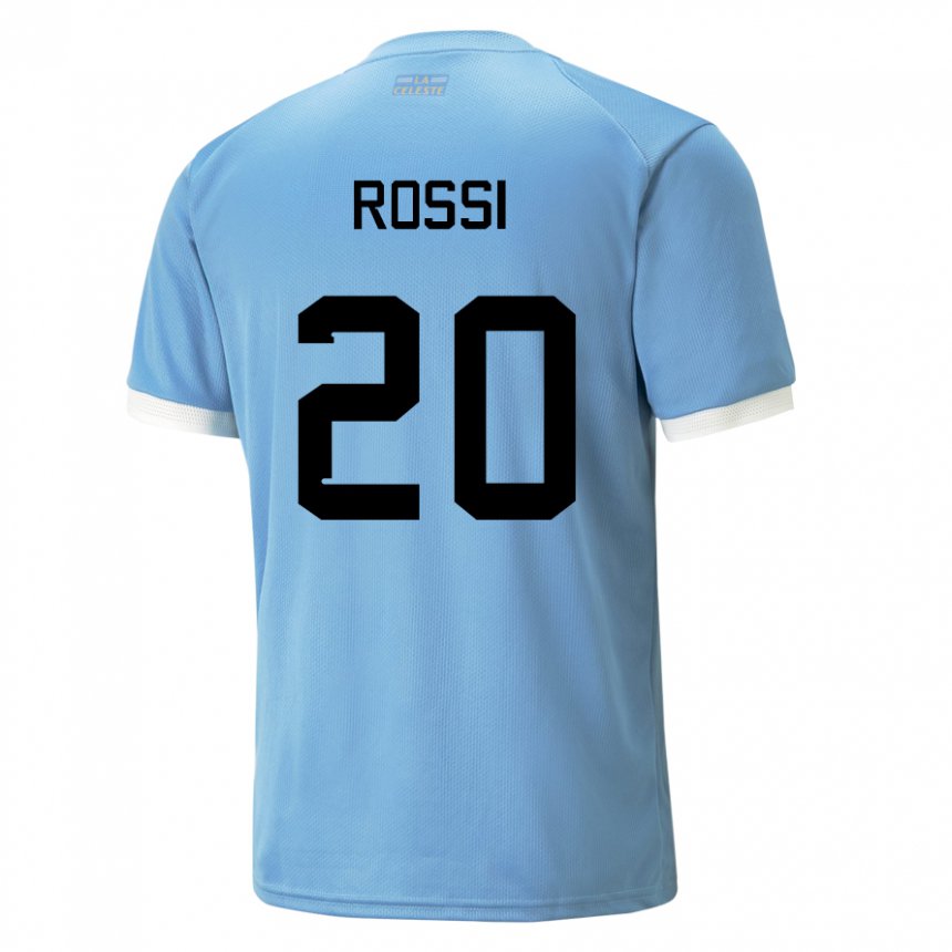 Kvinder Uruguays Diego Rossi #20 Blå Hjemmebane Spillertrøjer 22-24 Trøje T-shirt