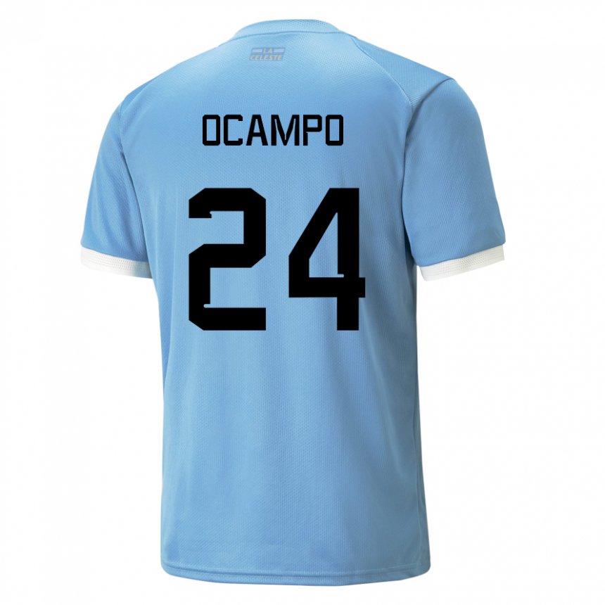 Kvinder Uruguays Brian Ocampo #24 Blå Hjemmebane Spillertrøjer 22-24 Trøje T-shirt
