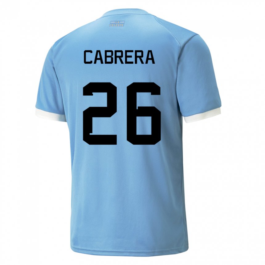 Kvinder Uruguays Leandro Cabrera #26 Blå Hjemmebane Spillertrøjer 22-24 Trøje T-shirt