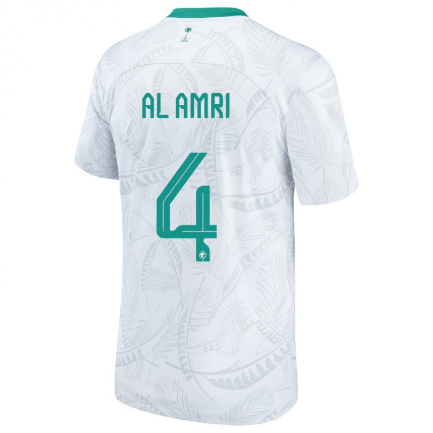 Kvinder Saudi-arabiens Abdulelah Al Amri #4 Hvid Hjemmebane Spillertrøjer 22-24 Trøje T-shirt