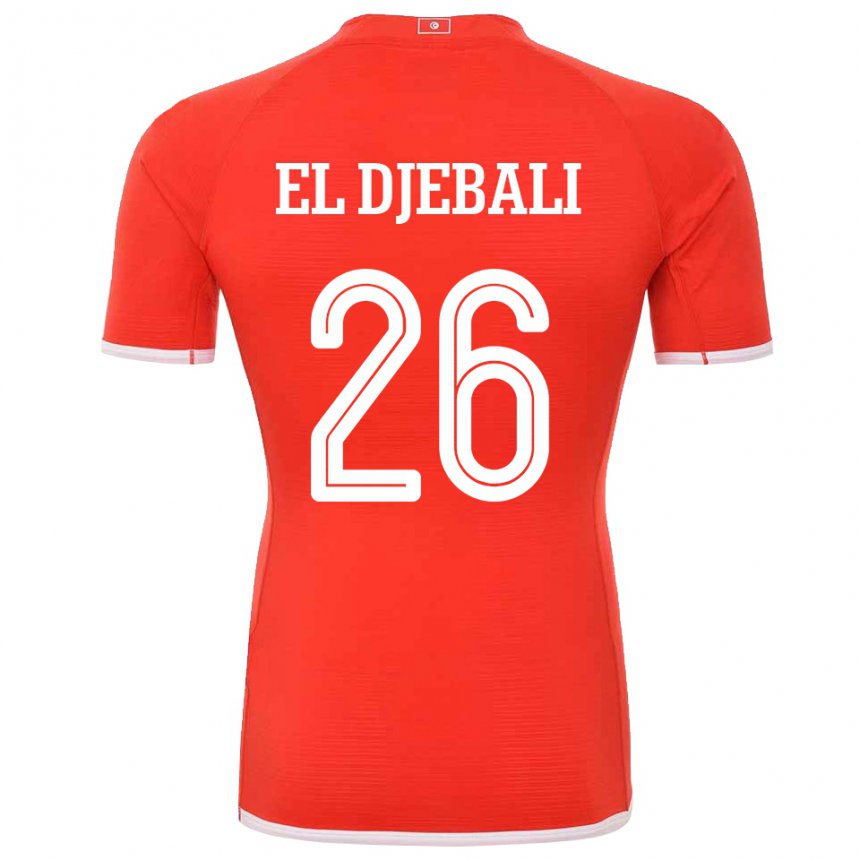 Kvinder Tunesiens Chaim El Djebali #26 Rød Hjemmebane Spillertrøjer 22-24 Trøje T-shirt