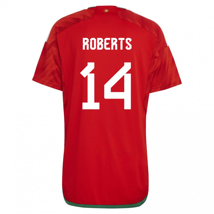 Kvinder Wales Connor Roberts #14 Rød Hjemmebane Spillertrøjer 22-24 Trøje T-shirt