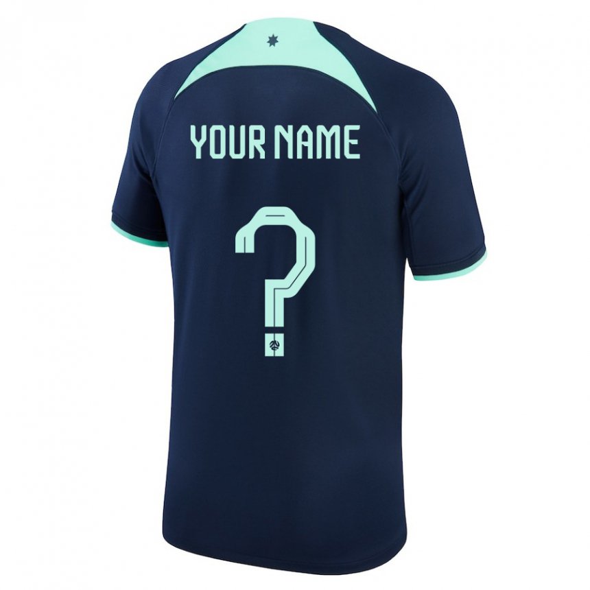 Kvinder Australiens Dit Navn #0 Mørkeblå Udebane Spillertrøjer 22-24 Trøje T-shirt