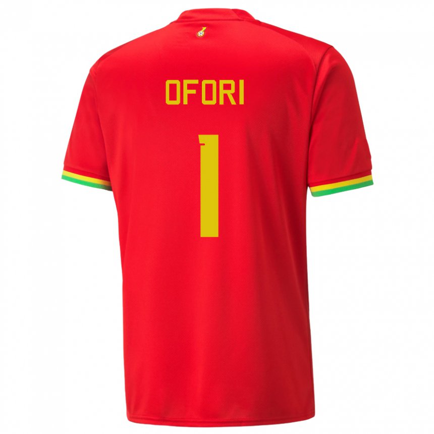 Kvinder Ghanas Richard Ofori #1 Rød Udebane Spillertrøjer 22-24 Trøje T-shirt