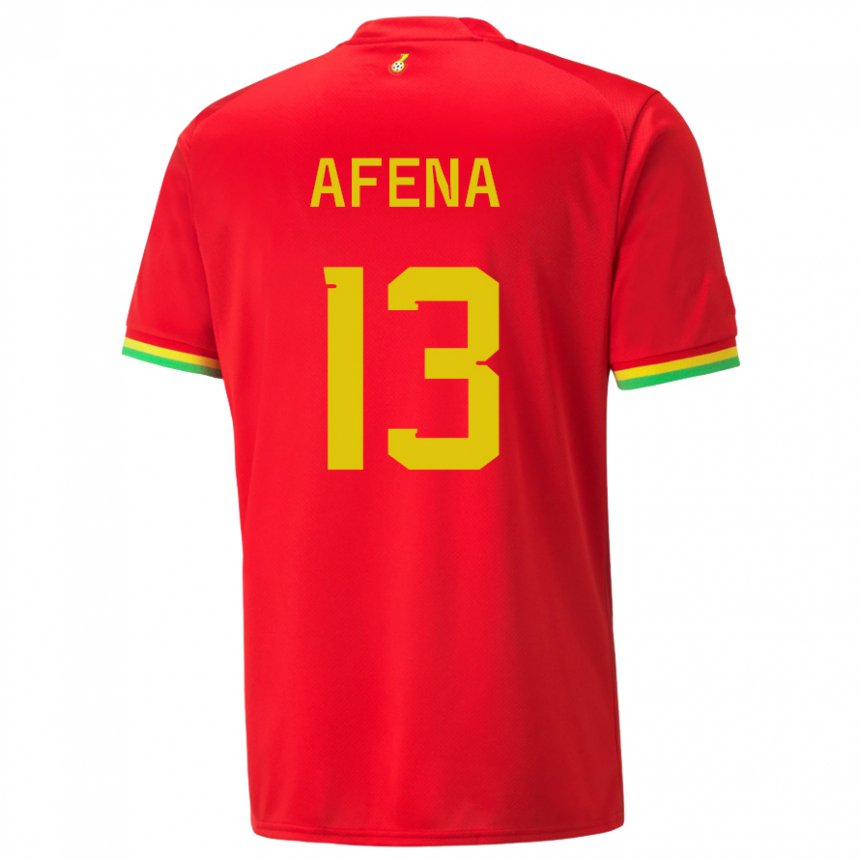 Kvinder Ghanas Felix Afena-gyan #13 Rød Udebane Spillertrøjer 22-24 Trøje T-shirt