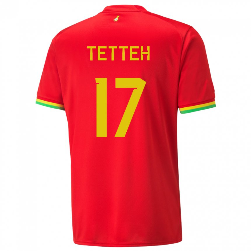 Kvinder Ghanas Benjamin Tetteh #17 Rød Udebane Spillertrøjer 22-24 Trøje T-shirt