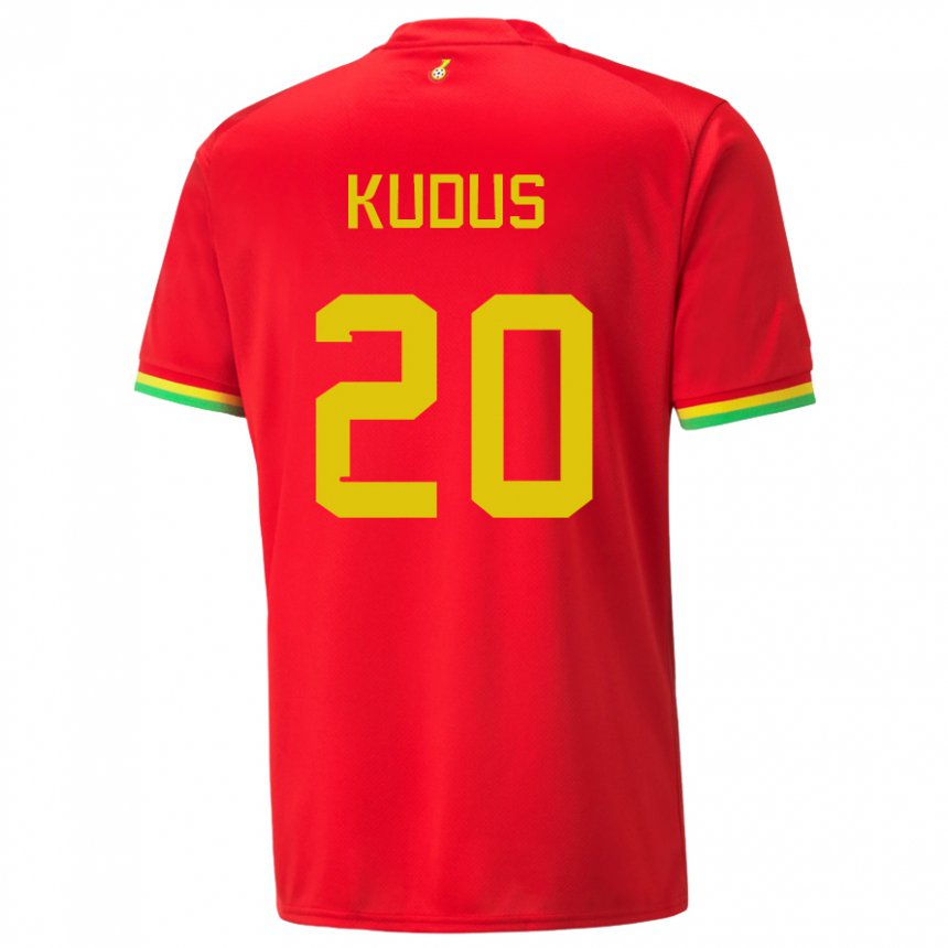Kvinder Ghanas Mohammed Kudus #20 Rød Udebane Spillertrøjer 22-24 Trøje T-shirt