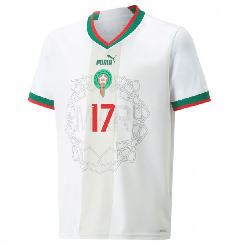 Kvinder Marokkos Sofiane Boufal #17 Hvid Udebane Spillertrøjer 22-24 Trøje T-shirt