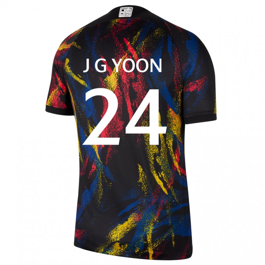 Kvinder Sydkoreas Jong-gyu Yoon #24 Flerfarvet Udebane Spillertrøjer 22-24 Trøje T-shirt