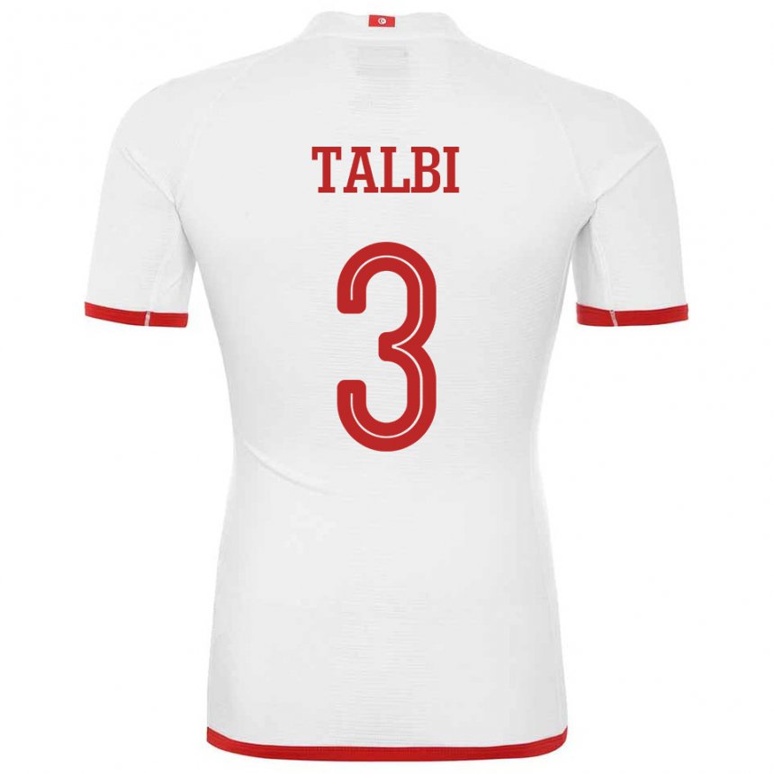 Kvinder Tunesiens Montassar Talbi #3 Hvid Udebane Spillertrøjer 22-24 Trøje T-shirt